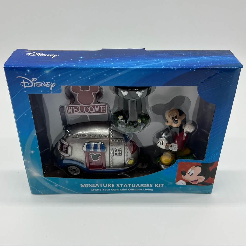 New Disney Mickey Mouse Fairy Garden Planter Decor Mini Statuaries Kit Figurine